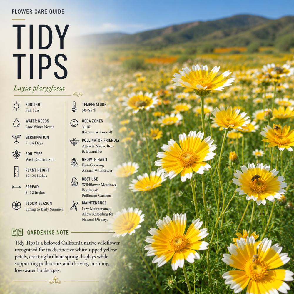 150 Pcs Tidy Tips Seeds for Planting Outdoors, Non-GMO Heirloom Wildflowers, Sturdy Low Maintenance t Blooms for Sunlit Yard Borders