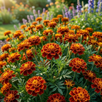 300 Pcs Sparky French Marigold Seeds for Planting Outdoor, Non-GMO Heirloom Wavy Double Flowers, Low Maintenance Orange & Gold Blooms for Yard Borders