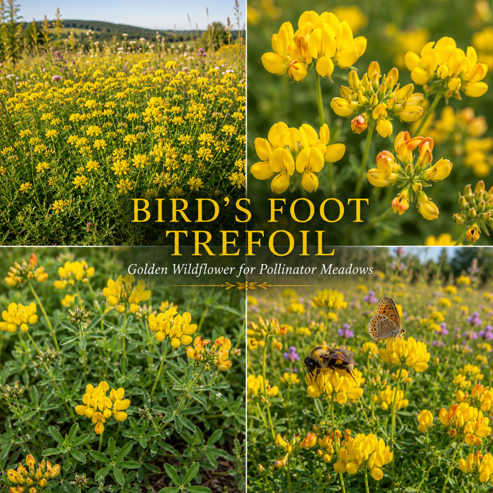 200 Pcs Bird's Foot Trefoil Seeds, Heirloom Non-GMO Perennial, Sturdy Low Maintenance Cold-Hardy Yellow Blooms