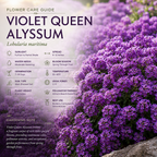 100 Alyssum Seeds for Planting, Vigorous Non-GMO Heirloom Violet Queen Seeds, Low Maintenance Fragrant Purple Blooms for Borders & Patios