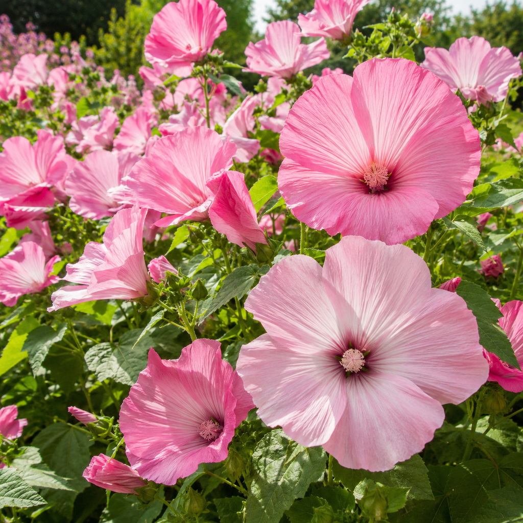 100 Rose Mallow Flower Seeds for Planting, Heirloom, Fast Growing, High-Yield Tall Showy Blooms, Perfect for Privacy Screen and Garden Background