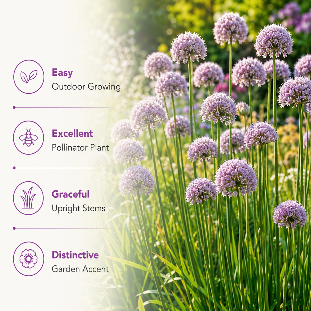 100 Allium stellatum Prairie Onion Seeds, Non-GMO, High Yield, Vibrant Pink Lavender Blooms, Perennial Wildflower Seeds for Rock Gardens