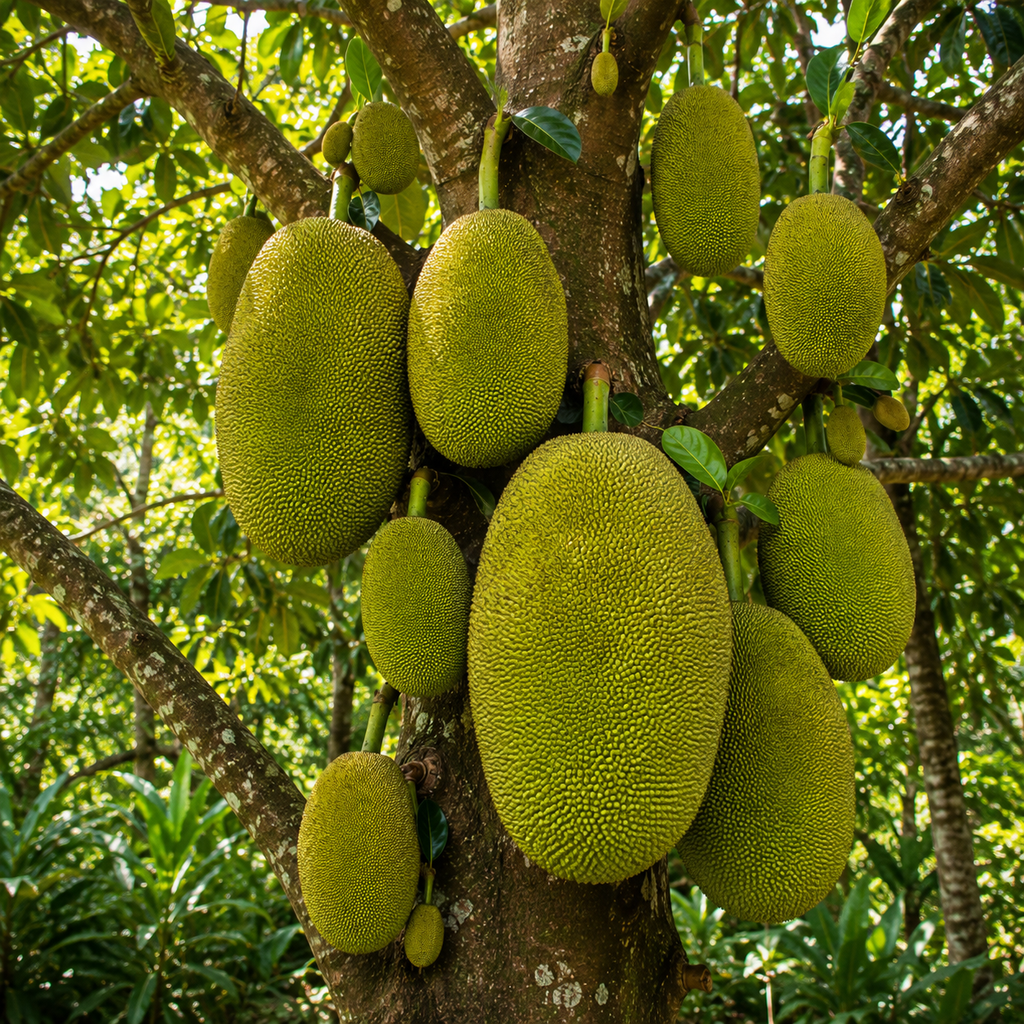Jackfruit Tree Plant, 3 Feet Size, 3 Gallon Pot, Well-Rooted Tropical Tree, Low Maintenance Fruit Plant for Sunny Outdoor Spots (No Ship to CA,HI,AK)