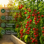 100 Large Red Cherry Tomato Seeds, Heirloom, Non-GMO Vegetable Seeds, Charming Heavy-Bearing Garden Accent, Ideal for Raised Bed Gardens, Pots and Trellises