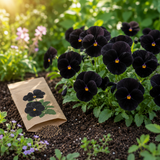 100 Viola Seeds Sorbet Series Black Delight, Non GMO, Easy to Grow, Early Blooms Flower Seeds for Patio Pots, Beds & Outdoor Spaces
