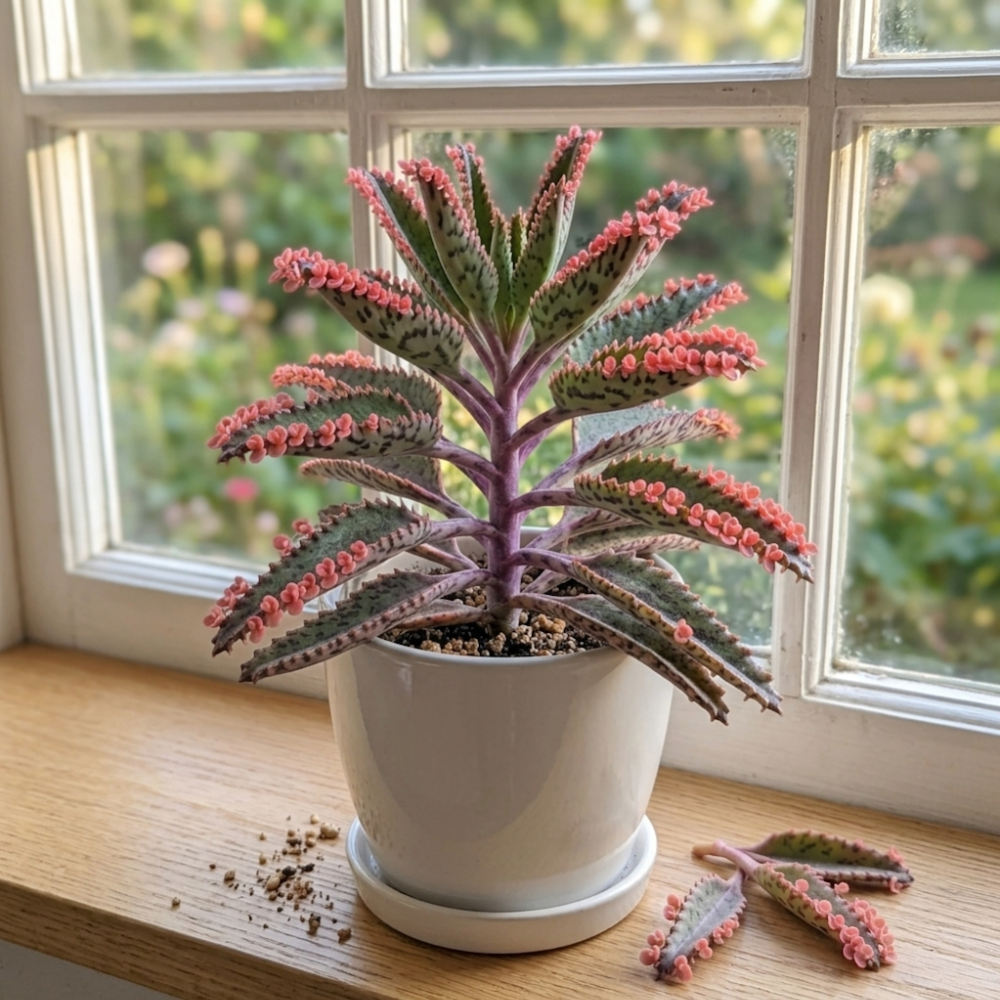 Kalanchoe Pink Butterfly Succulent – Live Plant in 2 Inch Pot | Rare Pink-Edged Variety | Indoor Houseplant for Home Décor