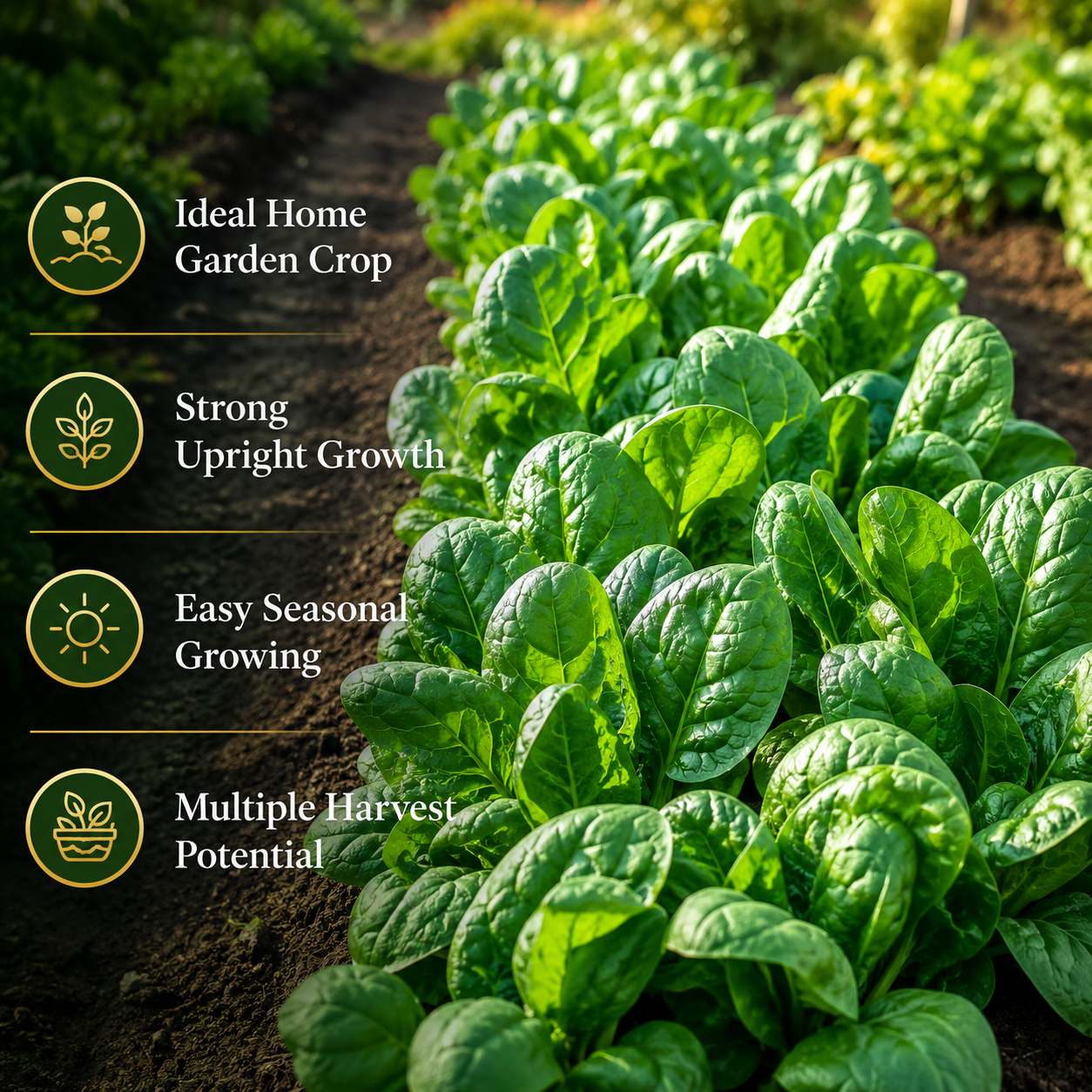 200 Pcs Noble Giant Spinach Seeds for Planting, Non GMO, Heirloom Spinach Vegetable Seeds, Fast Growing, Ideal for Home Gardens