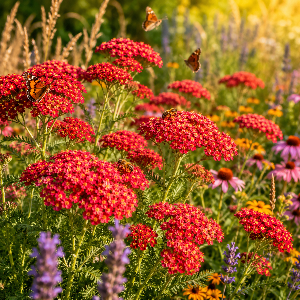 1500 Red Yarrow Seeds (Achillea millefolium rubra), Non GMO, Heirloom, Native Perennial Flower Seeds, Ruby Red Blooms, Spring & Fall Planting