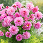 75 Double Click Rose Bonbon Cosmo Seeds, Non GMO, Fast Growing, Vibrant Pink Blooms, Ideal for Patios & Garden Accents