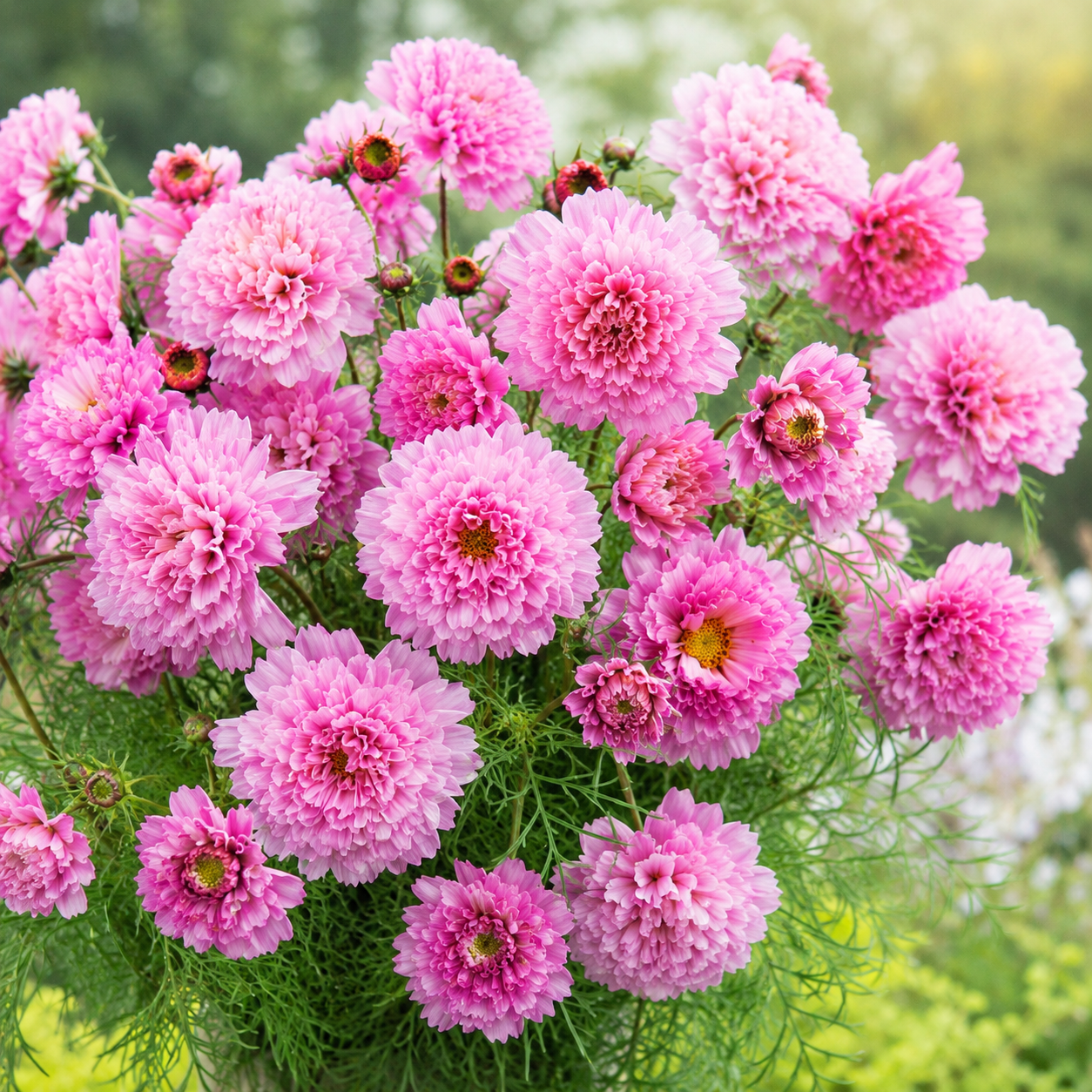 75 Double Click Rose Bonbon Cosmo Seeds, Non GMO, Fast Growing, Vibrant Pink Blooms, Ideal for Patios & Garden Accents