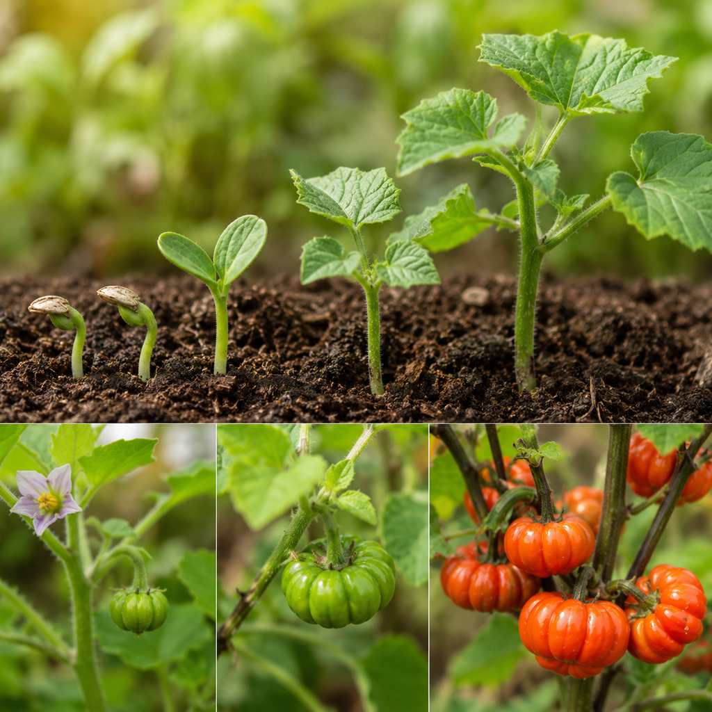 15 Pcs Pumpkin On A Stick Seeds, Heirloom Ornamental Eggplant, Eye-Catching Mini Pumpkin Bush, Perfect for Pots, Containers, and Small Yards