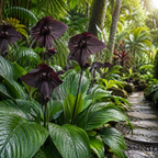 Black Bat Flower - Tacca Chantrieri 4 Inch Tall | Rare Flower Live Plant | Eye-Catching Indoor Decor & Suitable for Gifts for Plant Enthusiasts | Easy to Grow