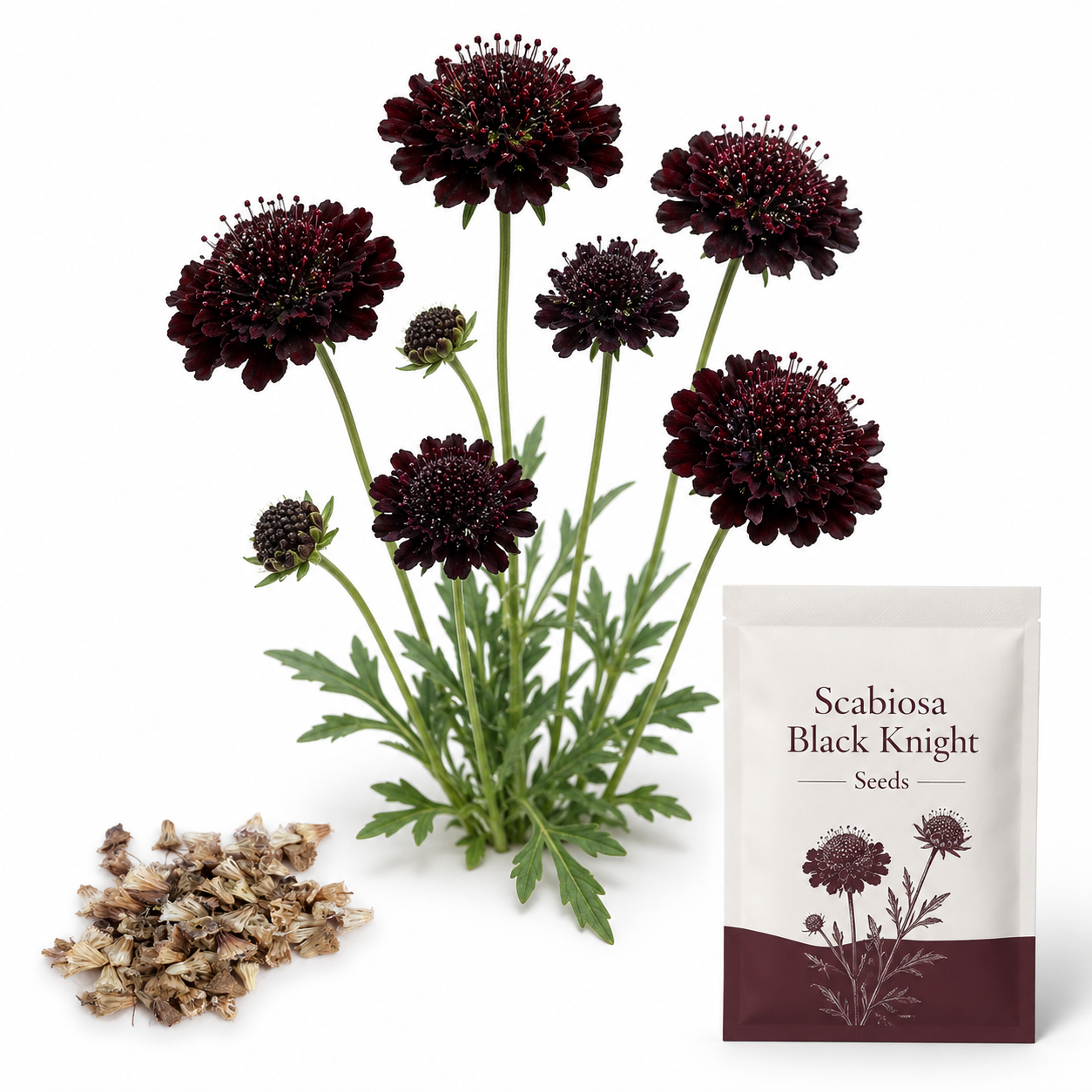 100 Scabiosa Seeds, Non-GMO, Heirloom Pincushion Flower Seeds, Tall and Sturdy Stems with Long-Lasting Elegant Blooms, Ideal for Borders & Backyard Pollinator Gardens