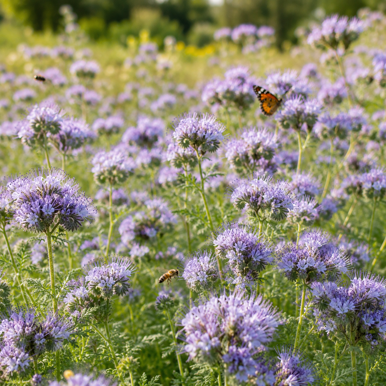 200 Pcs Lacy Phacelia Seeds (Phacelia tanacetifolia), Non GMO, Fast Growing Wildflower Seeds for Outdoor Gardens