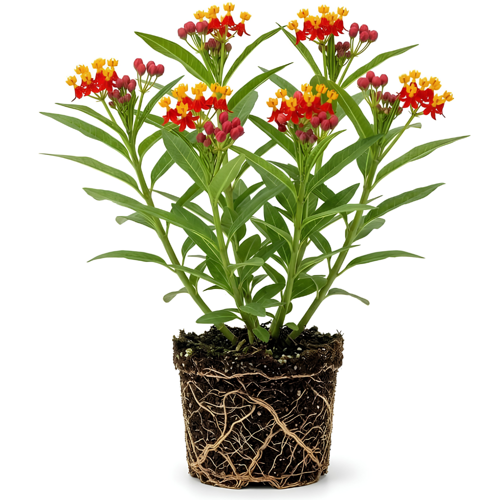 Milkweed Plant Live, Well-Rooted 4-6" Potted Plant, Cold-Hardy Butterfly Host Plant for Sunny Patios and Landscapes