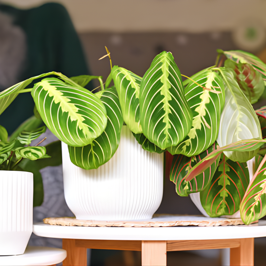 2 Lemon Lime Prayer Plant Live, 4 Inch Pot Size, Potted Indoor Plant, Low Maintenance Foliage Plant for Bright Indirect Light