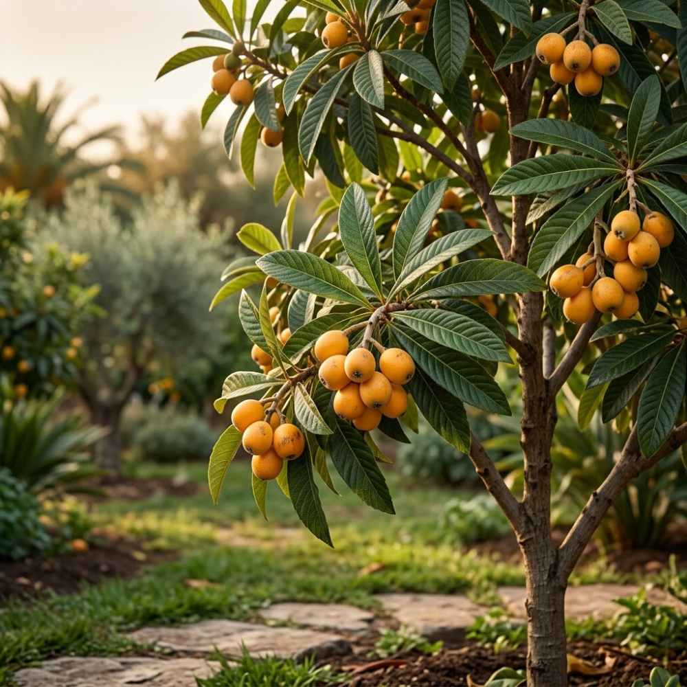 (No Ship to CA,HI,AK) Loquat Tree, Sturdy 3 Gallon Potted Edible Fruit Tree Starter, High-Vigor Evergreen Plant for Home Landscapes, Resilient Subtropical Shade Tree for Backyard Orchards
