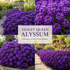 100 Alyssum Seeds for Planting, Vigorous Non-GMO Heirloom Violet Queen Seeds, Low Maintenance Fragrant Purple Blooms for Borders & Patios