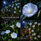 15 Pcs Moonflower Seeds, High Germination Climbing Vines for Planting, Low Maintenance Striking White Evening Blooms for Sunlit Gardens