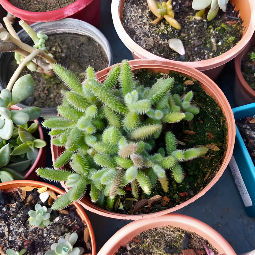2 Rare Live Succulent Cactus Plants, Pickle Plant Delosperma Echinatum 4 Inch Potted, Unique Succulent for Indoor Display and Collections