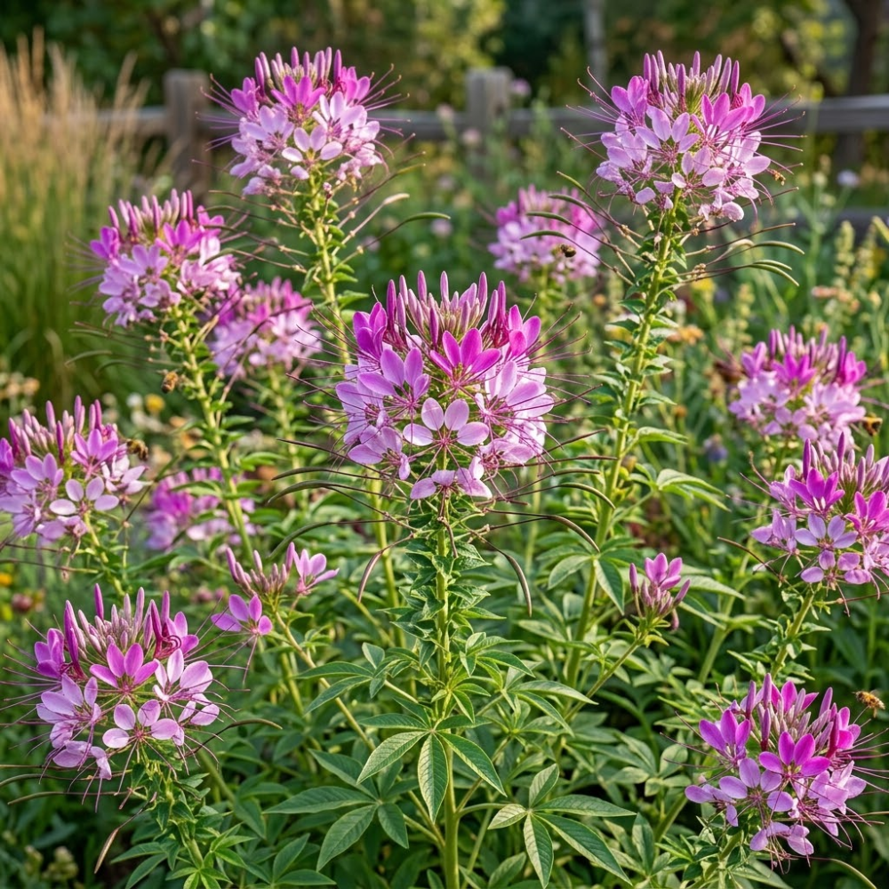 50 Pcs Rocky Mountain Bee Plant Seeds for Planting Outdoors, Non-GMO Heirloom Tall Flower Seeds, Low Maintenance Pink Blooms for Yard Borders