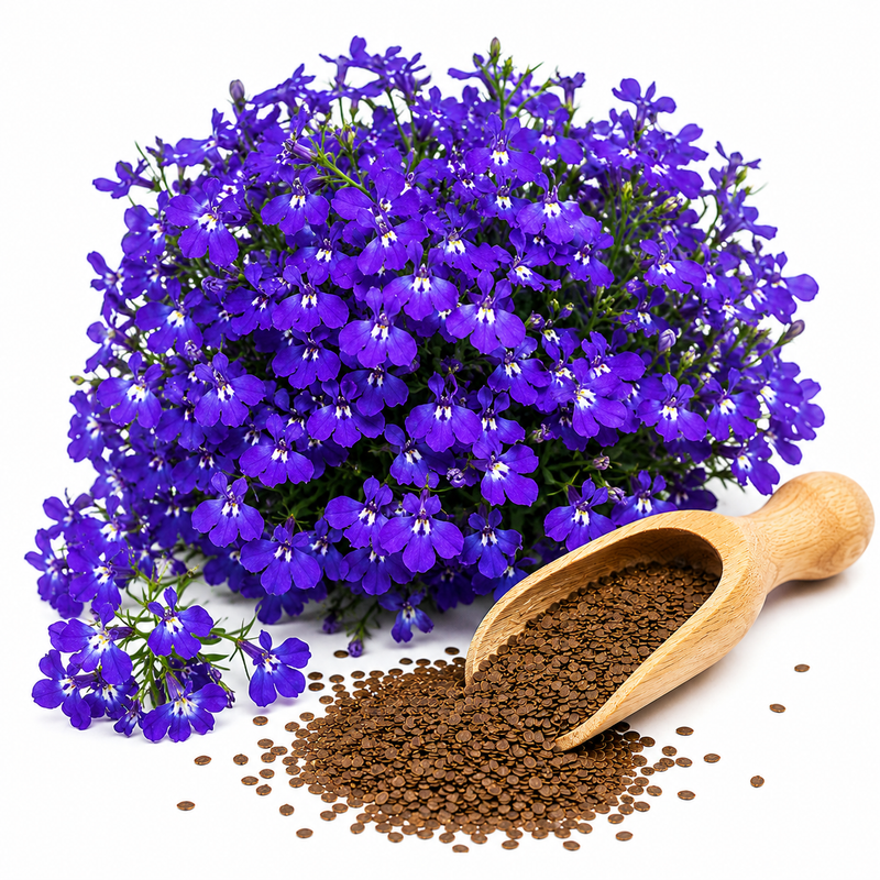 200 Violet-Blue Crystal Palace Lobelia Erinus Flower Seeds, Non-GMO Intense Blue Lobelia Erinus Seeds for Outdoor Planting