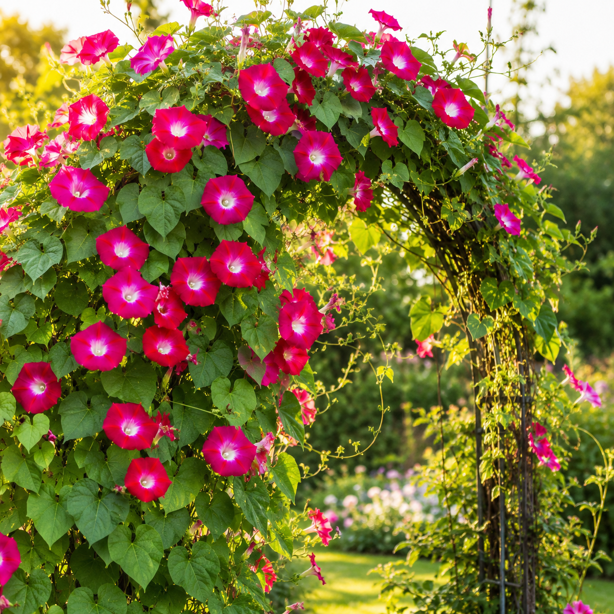 50 Scarlet O Hara Morning Glory Seeds for Planting, Non-GMO, Annual Ipomoea tricolor Seeds, Vibrant Crimson Red Climbing Vine, for Trellis & Fence