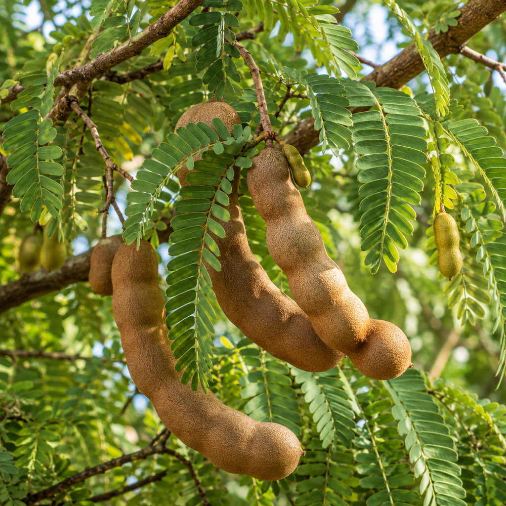Sweet Tamarind Fruit Tree, 1 Feet Size, 1 Gallon Pot, Well-Rooted Tropical Tree, Low Maintenance Fruit Plant for Sunny Outdoor Spots (No Ship to CA,HI,AK)
