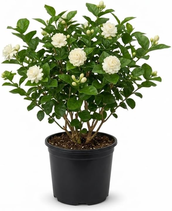 (No Ship to CA,HI,AK) Duke Jasmine Live Plant in 1 Gallon Pot, Vigorous Fragrant Flowering Shrub with Double White Blooms, Sturdy Low Maintenance Plant for Patios & Home Landscapes