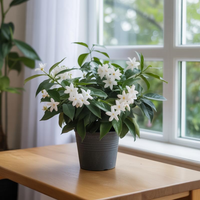 Confederate Jasmine Live Plant, 8 Inch Tall Starter, Fragrant White Flowering Vine for Trellises and Fences