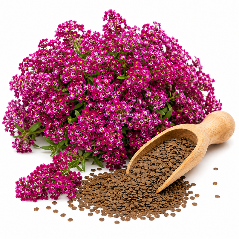 100 Deep Rose Alyssum Seeds, Non-GMO Sweet Alyssum Flower Seeds, Fast Growing Fragrant Ground Cover for Garden Borders and Hanging Baskets