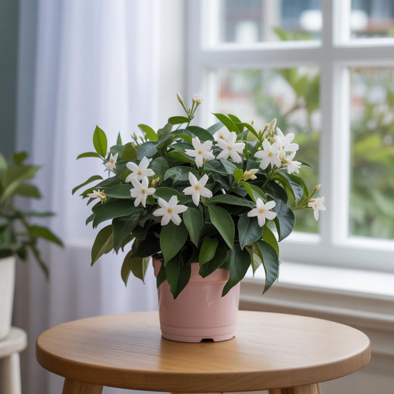 Confederate Jasmine Plant Live, 8 Inch Tall, Live Evergreen Vine with Intensely Scented White Blooms
