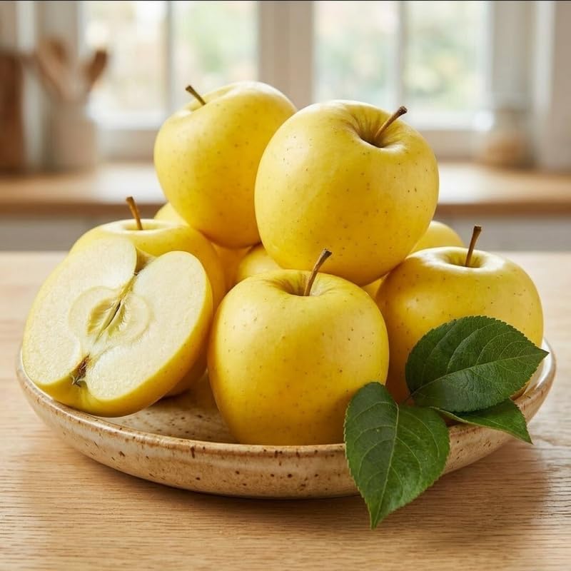 (No Ship to CA,HI,AK) Golden Delicious Apple Tree, Malus Domestica Starter, 5 Gal Pot, Cold-Hardy Edible Yellow Apple Tree for Large Pots and Home Gardens