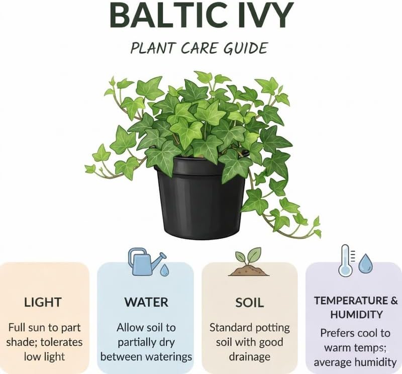 5 Baltic English Ivy Live Plants Bare Root, Hardy Hedera Helix, Easy-Care Evergreen Ivy Vines for Walls, Fences & Garden Landscaping