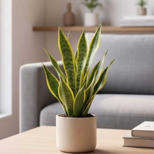 Snake Plant Live, 6" Potted Plant, Easy Care Indoor Greenery, Sturdy Vertical Leaf Plant for Low Light Areas and Desks