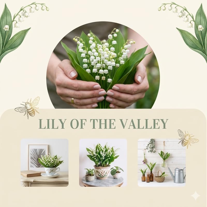 5 Lilly of The Valley Bare Roots, Easy to Grow Lilly of The Valley Plant Root, Fragrant Shade Plant for Outdoor and Indoor Use