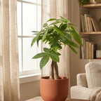 Money Tree, 4 Inch Pot Size, Potted Indoor Plant, Low Maintenance Decorative Tree for Bright Indirect Light