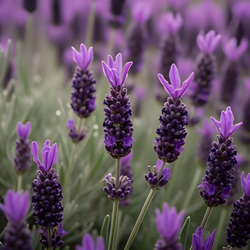 Spanish Lavender Flower Plant, Live Lavender Plants for Inside and Home Décor, 3-Inch Potted, Aromatic Purple Flowering Shrub