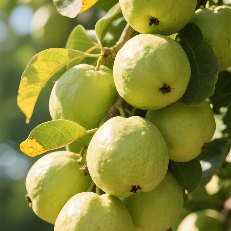 (No Ship to CA,HI,AK) Guava Tree Live Plant - Thai White Guava, 3 Gallon Pot, 2-3 Feet Tall, Tropical Fruit Tree Live Plants for Backyard and Large Containers