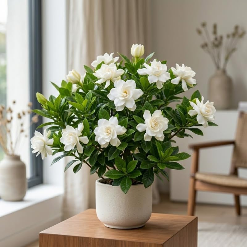 Frostproof Jasmine Gardenia Live Plant, 4-5 Inch Bare Root Starter, Vigorous Cold-Hardy Evergreen Shrub with Fragrant White Blooms, Sturdy Low Maintenance Flowering Hedge