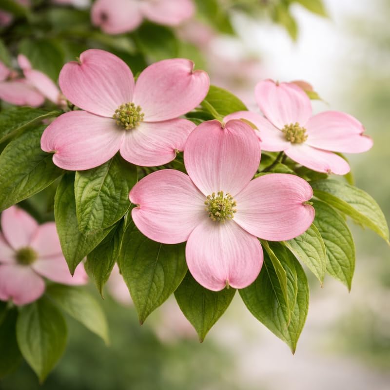 Pink Flowering Dogwood Tree Live Plant, 6-12 Inch Tall in 2.5 Inch Pot, Rosy Spring Blooming Ornamental Tree