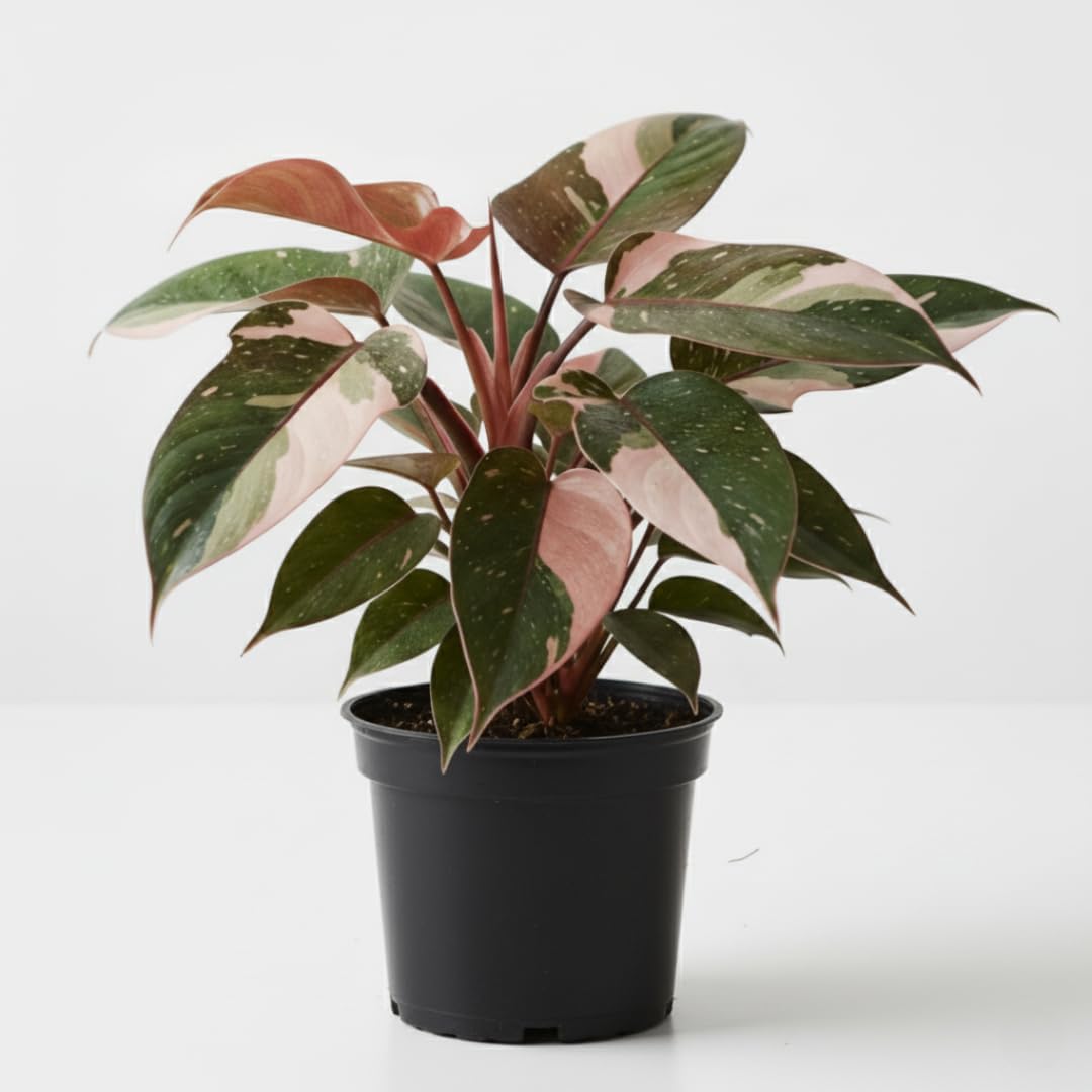 Tricolor Philodendron Plant Live | Size 3-4 Inc | Pot Not Included| Rare Indoor Houseplant | Variegated Leaves Philodendron Plant | Red, Pink, Green, and Creamy White Colors | Well Rooted