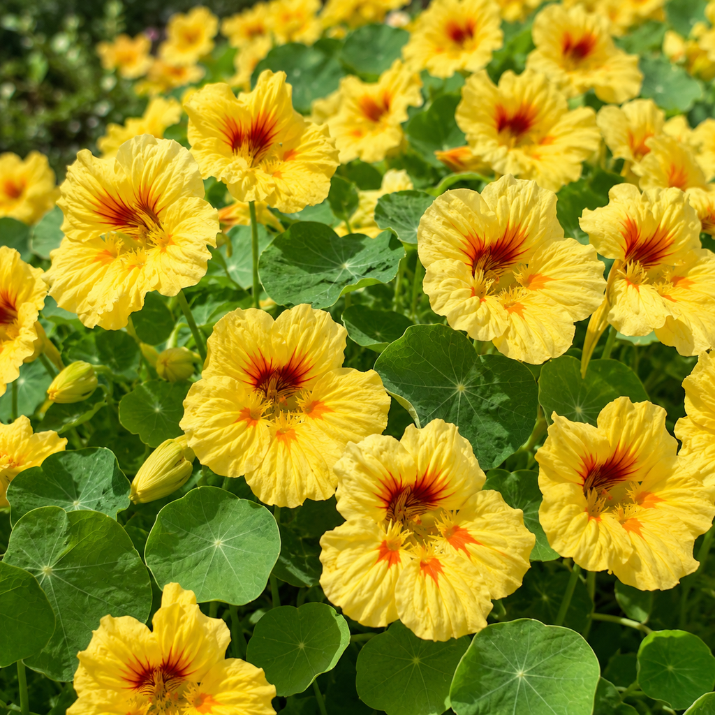50 Peach Melba Nasturtium Seeds, Easy to Grow, Annual Flower Seeds, Spectacular Edible Flowers with Sweet Cream & Coral Tones, Ideal for Borders & Garden Accents