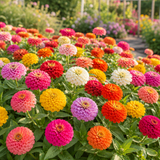 100 Zinnia Seeds, Heirloom Lilliput Mix for Planting, Robust Low Maintenance Colorful Dwarf Flowers for Sunlit Yard Borders