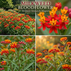 50 Pcs Blood Flower Milkweed Seeds for Planting Outdoors, Non-GMO Heirloom Tall Plants, Low Maintenance Red & Orange Blooms for Yard Borders