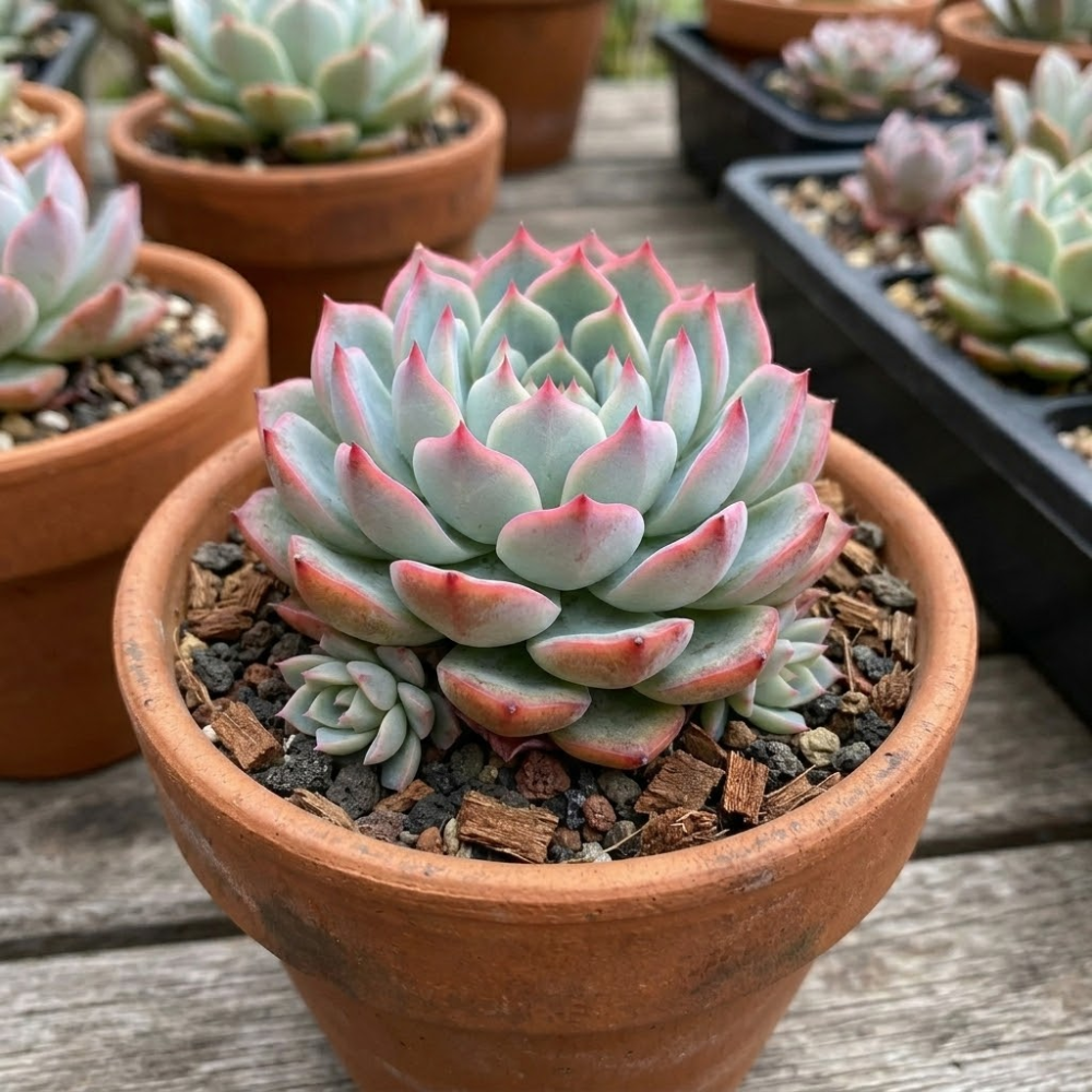 Echeveria Minima Live Succulent in 4 Inch Potted, Plant for Home Office, Wedding Hanging Decoration & DIY Projects