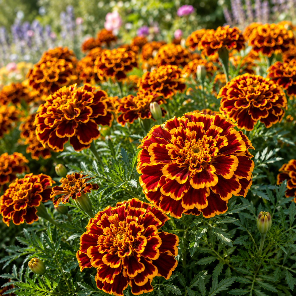 600 Pcs Sparky French Marigold Seeds, Vigorous Heirloom Tagetes Patula for Planting, Fast-Growing Companion Flowers for Bright Sunlit Gardens
