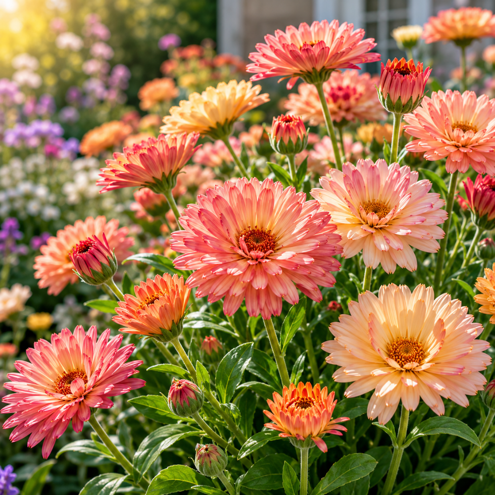 50 Pcs Strawberry Blonde Calendula Seeds for Planting Outdoors, Grow Robust, Easy to Care Pastel Apricot Blooms for Companion Gardens