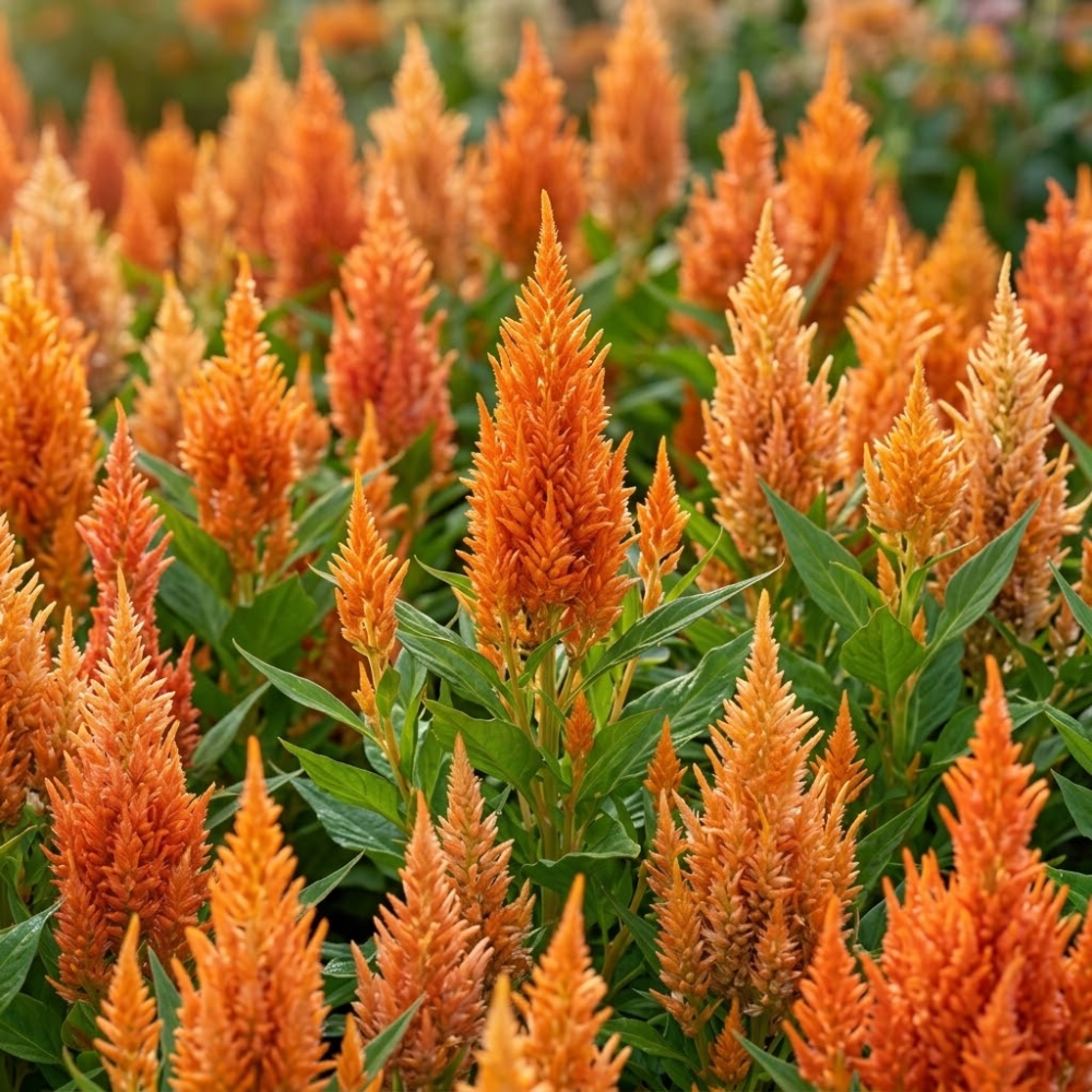 25 Pcs Sunday Gold Celosia Seeds for Planting Outdoors, Non-GMO Heirloom Plumed Flowers, Low Maintenance Yellow Feathery Blooms for Yard Borders