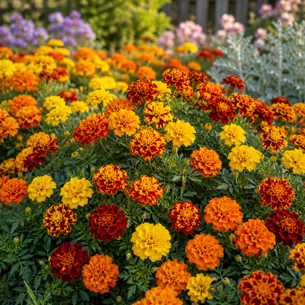 600 Pcs Petite French Marigold Seeds, Heirloom Tagetes Patula Mix for Planting, Fast-Growing Companion Flowers for Bright Sunlit Gardens